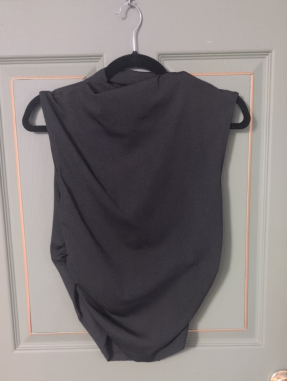 Cider roushed side fitted black top, plus size XL